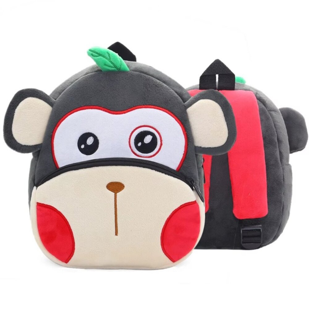 Cute Animal Plush Backpack for Toddlers Kids Gift Bag ( monkey )